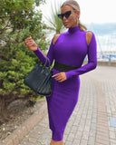 Bandage Dress 2022 Autumn Winter Long Sleeve Bandage Dress Bodycon Women Hot Pink Sexy Party Dress Evening Club