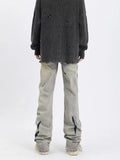 Fenggao Street Hole Patch Splicing Jeans Men's Autumn And Winter Yellow Mud To Make Old Hiphop Street