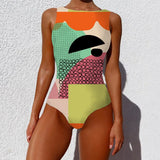 One Piece Swimsuit 2021 New Push Up Swimwear Women Vintage Retro Bathing Suits Bodysuit Beach Wear Backless