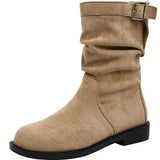 British Style Coarse And Martin Boots 2025 Autumn And Winter New Thin Pile In The Boots Sleeves Short
