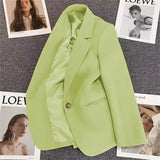 Zingj 2024 The New Green Suit Jacket Female Net Red Fashion Versatile Spring And Autumn Temperament Small