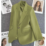 Zingj Suit Jacket Female 2024 Spring And Autumn New Small Figure A Button Fashion Trend Versatile Temperament