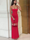Strappy Backless Bodycon Maxi Dress-Outfit