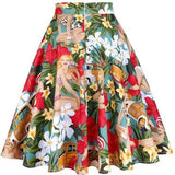 Summer Midi Skirt Runway Vintage Rockabilly Sundress Red Womens Sexy Pinup 50S Cotton Polka Dot Pattern Skater