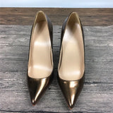 color bronze female high heels exclusive brand patent PU shoes women high heels 10cm 12cm QP027