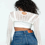 Zingj New Hollow Knit Short Sweater Female Hot Girl Pure Color Set Round Collar With Sunscreen Clothes Summer-Outfit