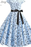 Polka Dot Print Women Summer Dress Vintage Swing Rockabilly Robe Femme Elegant Party