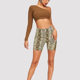 Zingj New Fashion Sexy Leopard Print Snake Wrap Hip Shorts Tipants-Outfit