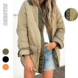 The Ins New Ladies Autumn Winter Coat ¡¤ Loose Hourglass Quilted Color Double Pouch Jacket-Outfit