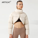 Black Long Sleeve Women's Autumn Jackets Stand Collar Single Button Slim Warm Coat Female Fashion Casual Winter