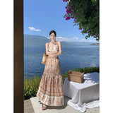 Zingj Suit Temperament Halter Vest Top Female Summer Seaside Vacation Two Sets Of High End Skirt