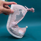 Zingj Shoes Bow Shoes Hanfu Shoes Nail Beads National Style Ancient Costume Mesh Embroidered Cloth Shoes Summer Female