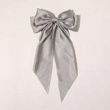 New Fashion Bowknot Streamer Hairpin Woman Girls Satin Ribbon Barrette Bow Back Head Spring Clip Headwear Hair