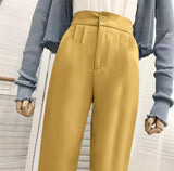 Zingj Sense Wide Leg Pants Female 2024 New Spring And Autumn Thin High Waist Black Suit Pants Loose Straight Leg Casual