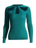 Slim Top 2025 New Personality Kink Hollow Out Long Sleeve Knit Sweater Loose Lazy