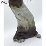 Wasit Skirt Women Spring Chic Chinese Style Tie Dye Streetwear Hip Hop Streetwear Vintage All-match Y2k Faldas Largas