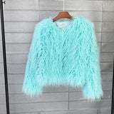 Fur Faux Korean Style Solid Color Tan