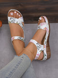 Color Hollow Thick-Spowed Sandals Women Large Size Magic Belt Light Beach Cool