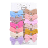 Set Floral Bows Solid Baby Headbands Dot Bowknot Elastic Cotton Hair Bands For Girls Nylon Princess Turban Hair