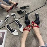 Toe-Slippers Women 2025 Summer Patent Leather With Cool Drag Sexy High