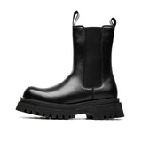 2025 New Youth Round Head Trend High Help Middle Tube Thick Bottom Set Foot Men's Thick Bottom Martin Boots