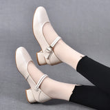 Zingj Head Flat Shoes Women's Shoes 2023 Spring And Summer New Comfortable Low-Heeled Doll Shoes Velcro Round Buckle Shallow