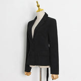 Zingj Small Suit Thin Style 2024 Summer New Korean Version Fashion V Collar Diamond Advanced Sense Suit Hollow Out