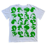 Vintage Crop Top Y2K Aesthetic Face Portrait Graphic T-shirt Harajuku Tie Dye Women Summer Sweats Tee Gothic