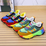 Size Casual Single Shoes Rainbow Sole Fashion Tie Fly Weave Breathable Leisure Sports Spot Single Shoes