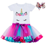 Clothing Sets Baby Girls Clothes 2021 Summer Princess Party Unicorn Colorful tutu Dress Kids Birthday Ball Gown