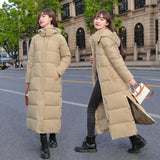 Winter Cotton-Padded Jacket 2024 New Winter Down Cotton-Padded Jacket Female Long Over The Knee Korean Version Loose And Thick Winter Coat-Outfit