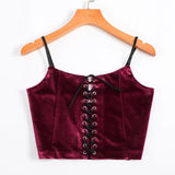 Sale 2021 Balck Vest Women Bandage Cross Up Tank Tops Summer Ladies Sexy Sleeveless Crop Top Casual V-Neck Short