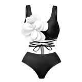 Solid Colored Swimsuit Woman Sensing High Waist Belt Bikini Three-Piece Set 2025 New