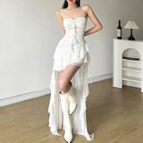 2024 Summer New Women's Pure Color Repair Height Waist Fashion Tie