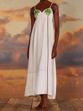 Print Loose Suspender Maxi Dress For Women Sexy Sleeveless Strapless Long Robe Female 2024 Holiday Party Beach