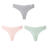 3Pcs/Lot V Waist Cotton G-String Thong Panties String Underwear Women Briefs Sexy Lingerie Pants Low-Rise Ladies