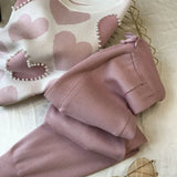 Women Sweater 2 Piece Sets Chic Knit Embroidery Bead Heartshape Pullovers Top + Spring Harem Pants Sport Tracksuits