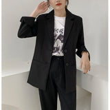 Zingj Suit Suit Female Fall 2024 Korean Version Of Loose Professional Office Worker Suit Jacket Formal Dress College Style-Outfit