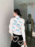 Designer White Turtleneck Pullover Sweatshirts Kawaii Clothes Quilted Bow Women Sweetshirts Korean Fashion Winter