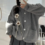 Zingj Of New Style Of Qiu Dong Adds Thick Pure Color Sweater Gentle Languid Lazy Wind Loose Knit Cardigan Coat Female-Outfit
