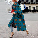 Long Flared Sleeves Printed Loose
