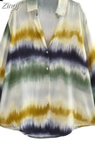 Women Shirts And Blouses Tie Dye Button Up Shirt Women Loose Summer Fashion Woman Blouse 2023 Streetwear Long Sleeve