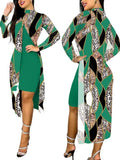 New Women's Wear 2023 Fashion Split Printing 2-Piece