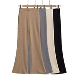Zingj Trend Women's Dress In Autumn And Winter, High Waist, Buttocks, Bell-Bottoms, Leg Length, Micro-Elastic Knitted
