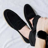 Zingj Shoes Men's Antipombe Men's Leather Shoes Soft Sole One Foot Pedal Lazy Casual Shoes Summer Versatile Fashion Shoes