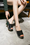 and autumn new women's shoes sequins fish mouth Joker sponge cake thick bottom landslide prevention with women's
