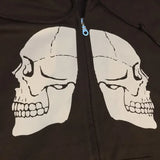 Gothic Skull Bones Printed Sweatshirt Zipper Up Long Sleeve Hoodies Women Spring Autumn Coat Top Y2K Aesthetic