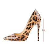 Onlymaker Women's Pumps Pointed Toe 10 12CM Pumps Slip-OnThin Heels Patent Leather Party Wedding Office Lady Big Size