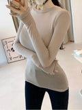 T Shirt Women Cotton Long Sleeve Top T-Shirts Korean Style Slim Elastic Woman Clothes Tee Shirt Spring Camisetas De