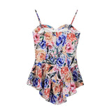Multicolor Floral Print Sexy Sling Dress Women Summer Chiffon Super-Short Dress Holiday Beach Sundress